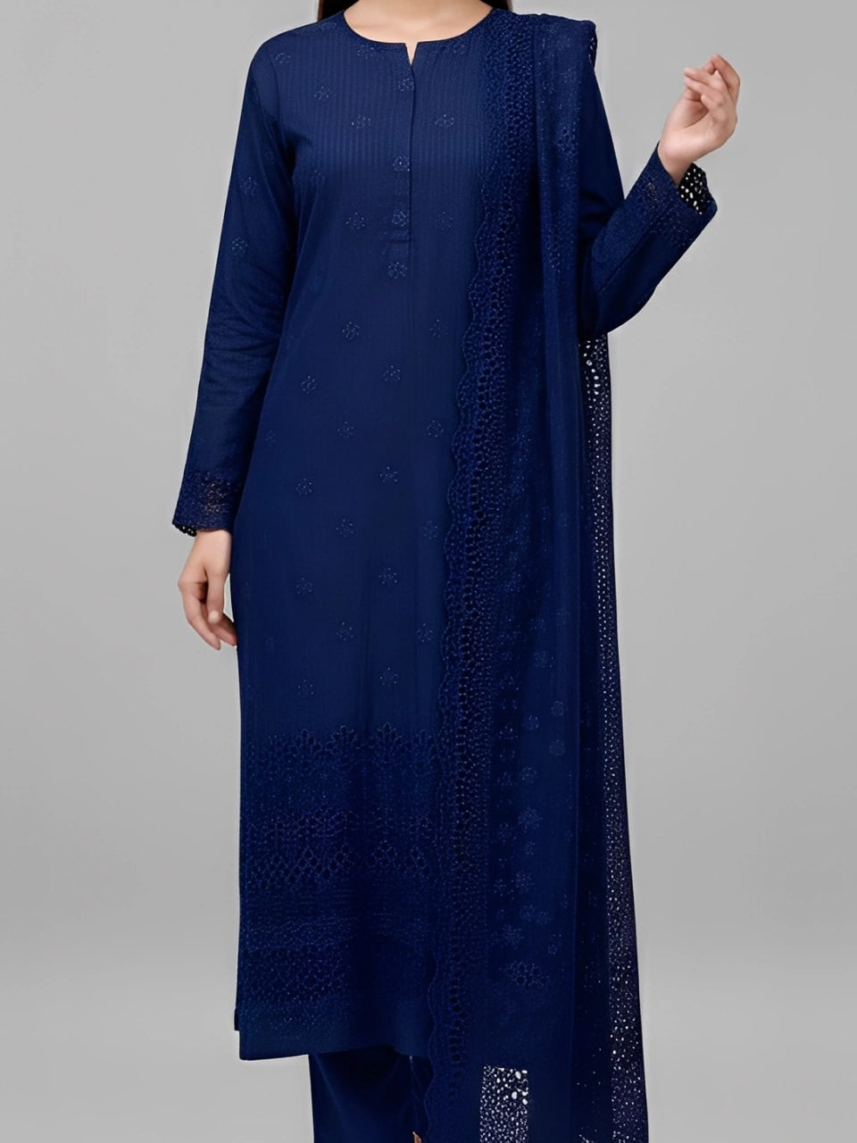 3PC PURE SLUB VISCOS BORING CHICKEN EMBROIDERED