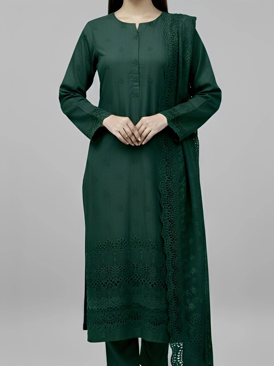 3PC PURE SLUB VISCOS BORING CHICKEN EMBROIDERED