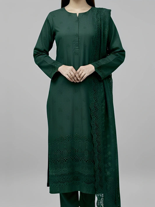 3PC PURE SLUB VISCOS BORING CHICKEN EMBROIDERED