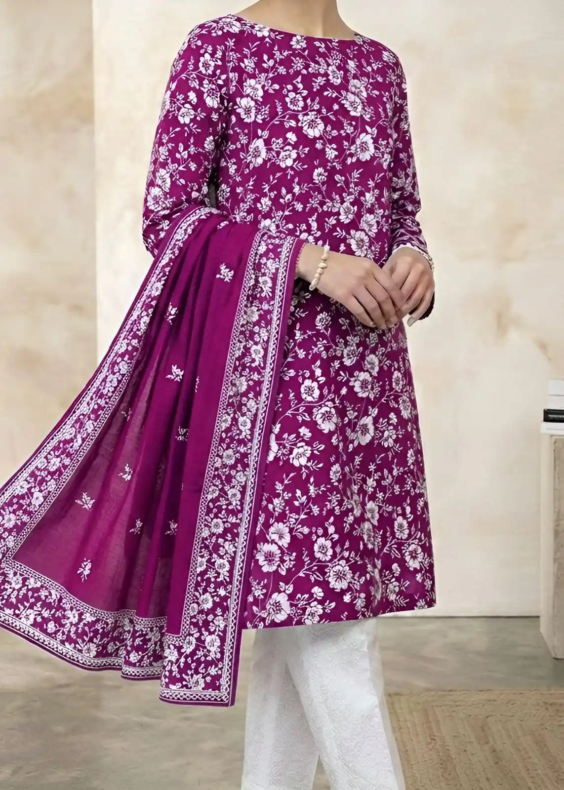 3PC PURE LUXURY. LAWN PRINTED
