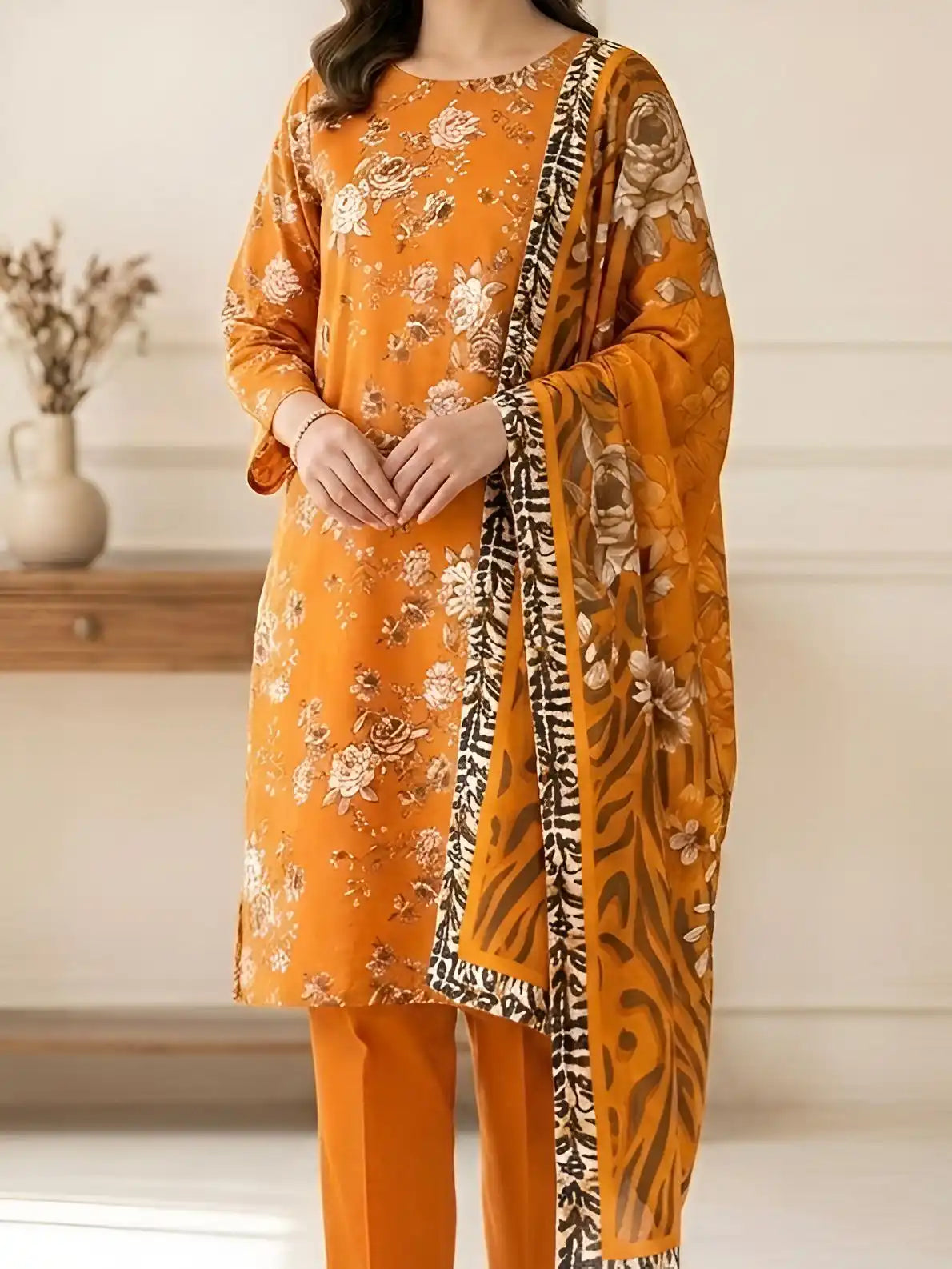 3PC PURE LUXURY LAWN PRINTED