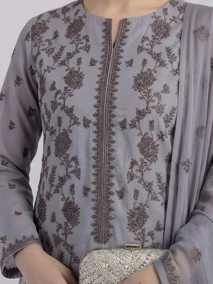 3PC PURE. LAWN .HEAVY EMBROIDERED