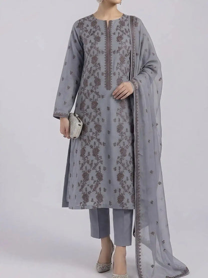 3PC PURE. LAWN .HEAVY EMBROIDERED