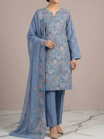 3PC PURE. LAWN .HEAVY EMBROIDERED
