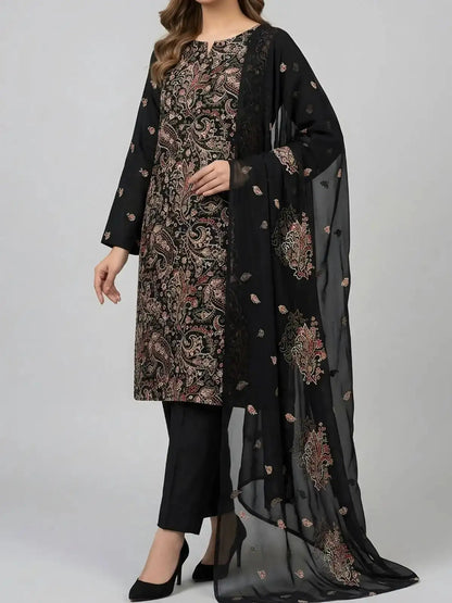3PC PURE. LAWN .HEAVY EMBROIDERED