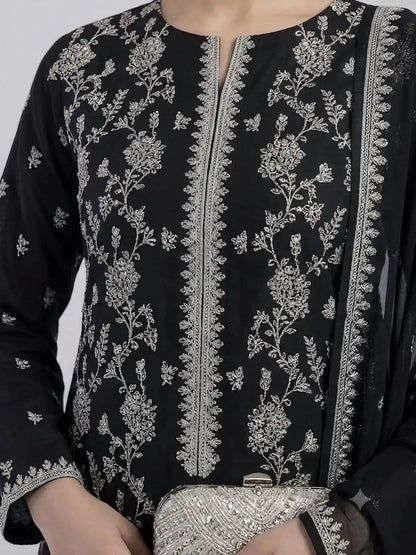 3PC PURE. LAWN .HEAVY EMBROIDERED