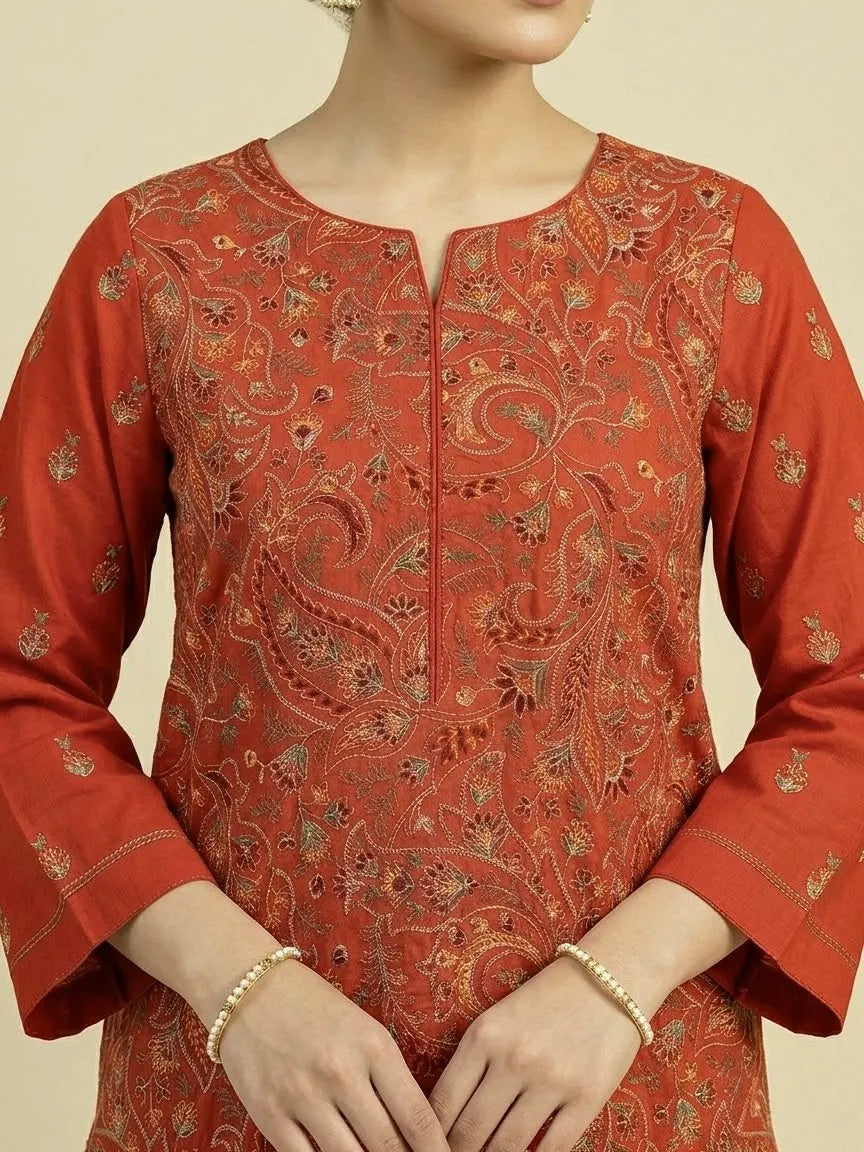 2PC LUXURY LAWN HEAVY EMBROIDERED