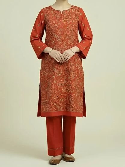 2PC LUXURY LAWN HEAVY EMBROIDERED