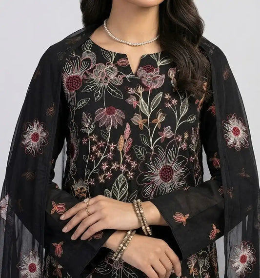 3PC PURE LAWN HEAVY EMBROIDERED
