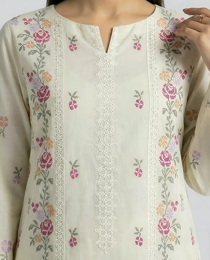 3PC PURE LAWN HEAVY. EMBROIDERED