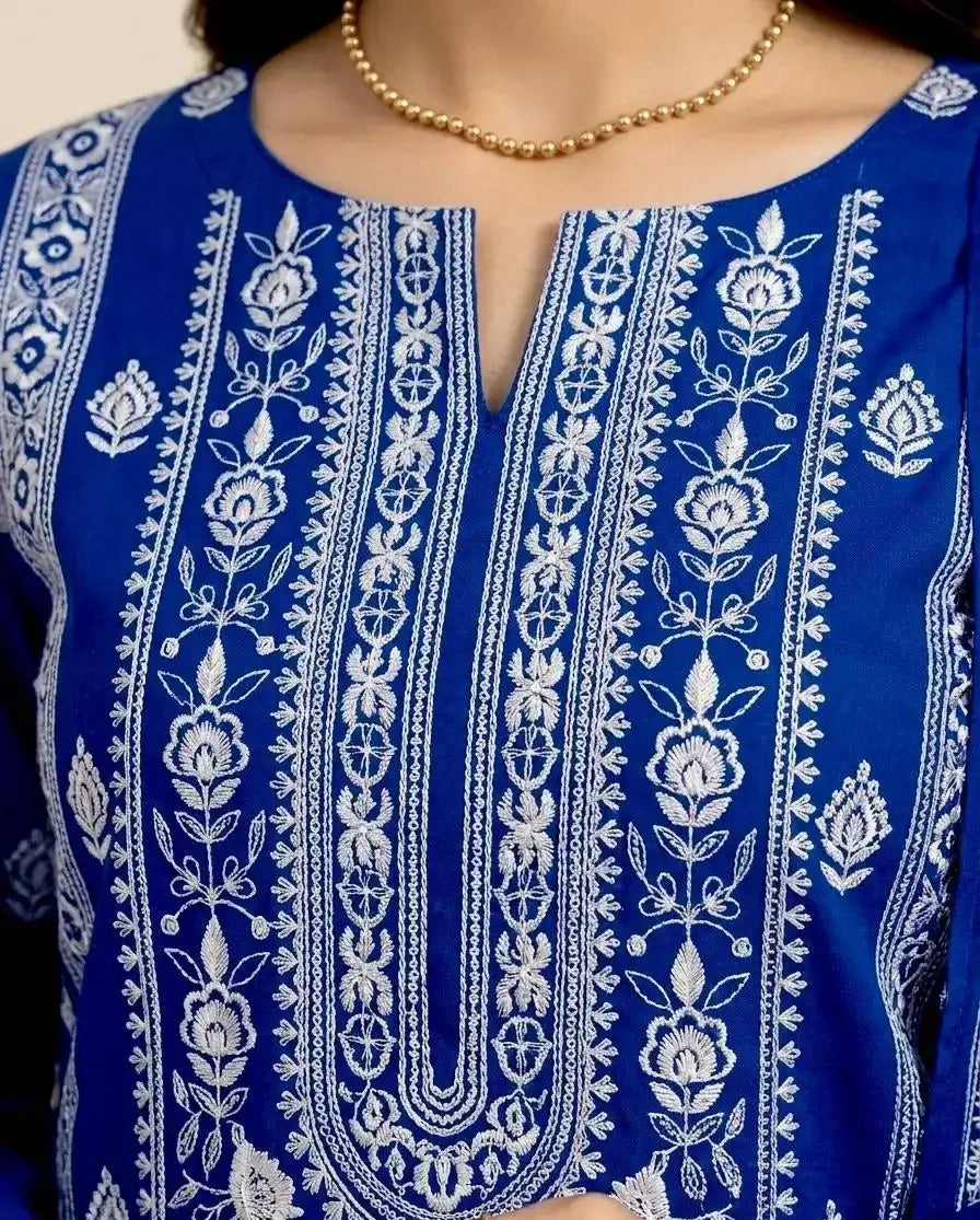 3PC PURE LAWN HEAVY. EMBROIDERED