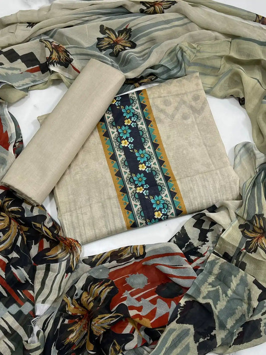 3PC LUXURY LAWN PRINTED