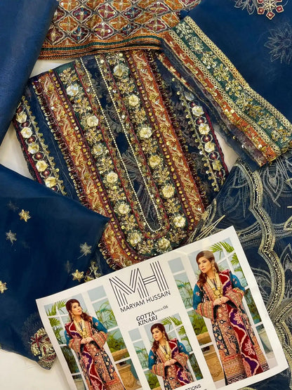 4PC ZINC BRANDED FANCY SUIT FULLY EMBROIDERED WORK