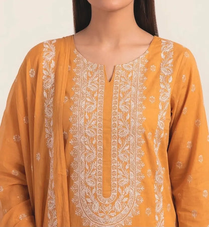 3PC PURE LAWN HEAVY. EMBROIDERED