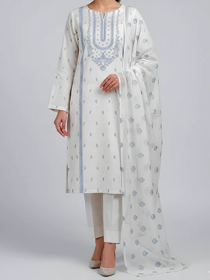 3PC PURE LAWN HEAVY. EMBROIDERED