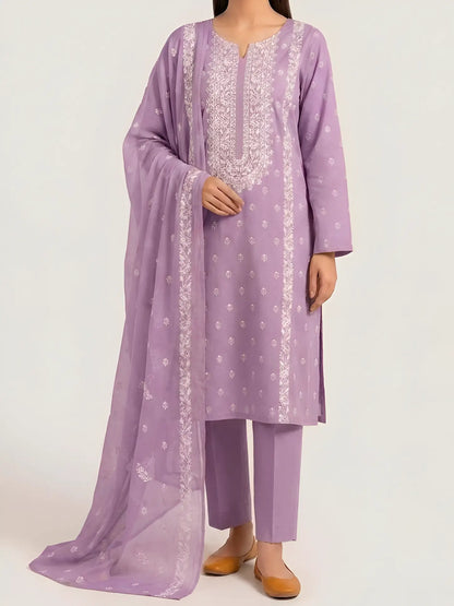 3PC PURE LAWN HEAVY. EMBROIDERED