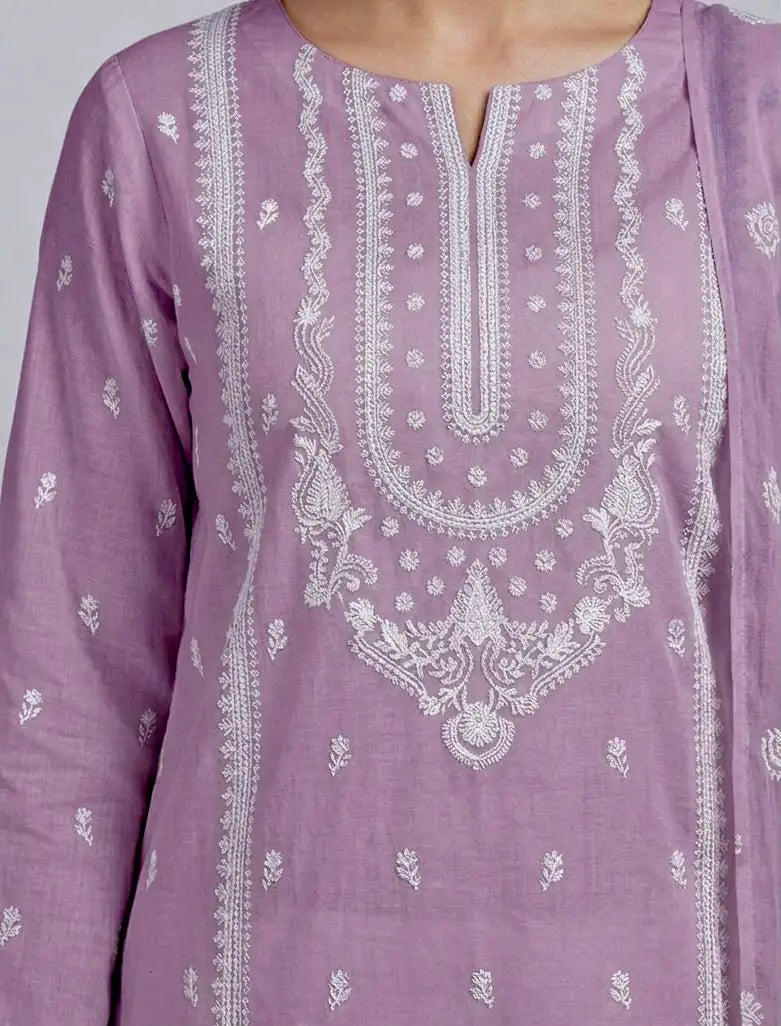 3PC PURE LAWN HEAVY. EMBROIDERED