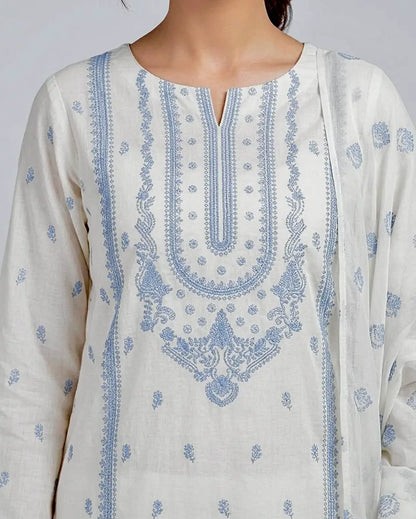 3PC PURE LAWN HEAVY. EMBROIDERED