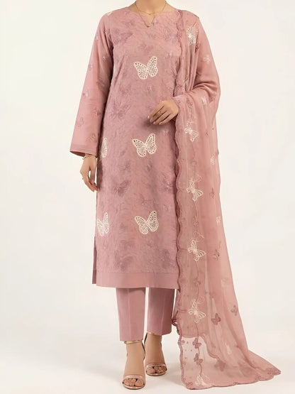 3PC PURE. LAWN .HEAVY EMBROIDERED