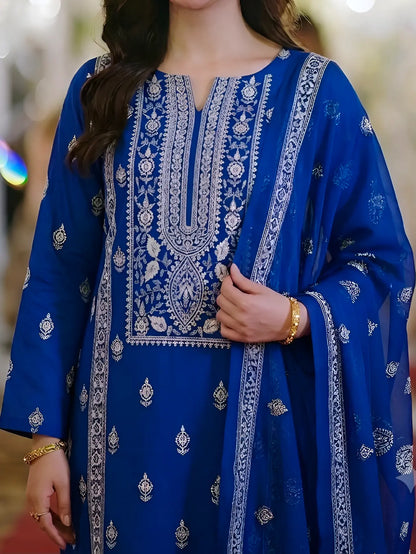 3PC PURE LAWN HEAVY. EMBROIDERED