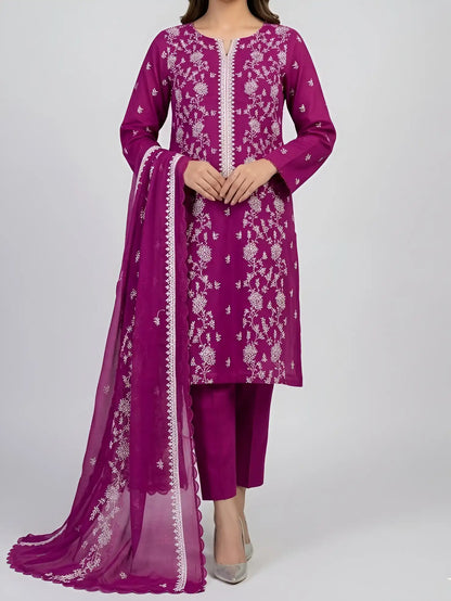 3PC PURE LAWN HEAVY. EMBROIDERED