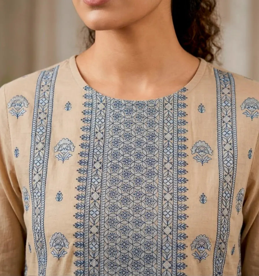 3PC PURE LAWN HEAVY. EMBROIDERED