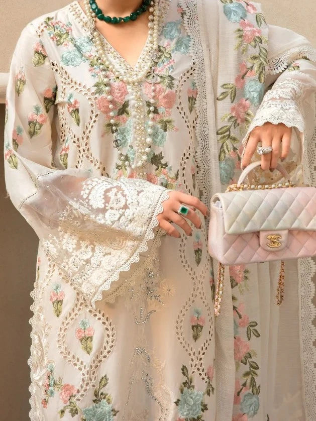 3PC PURE DHANAK HEAVY EMBROIDERED