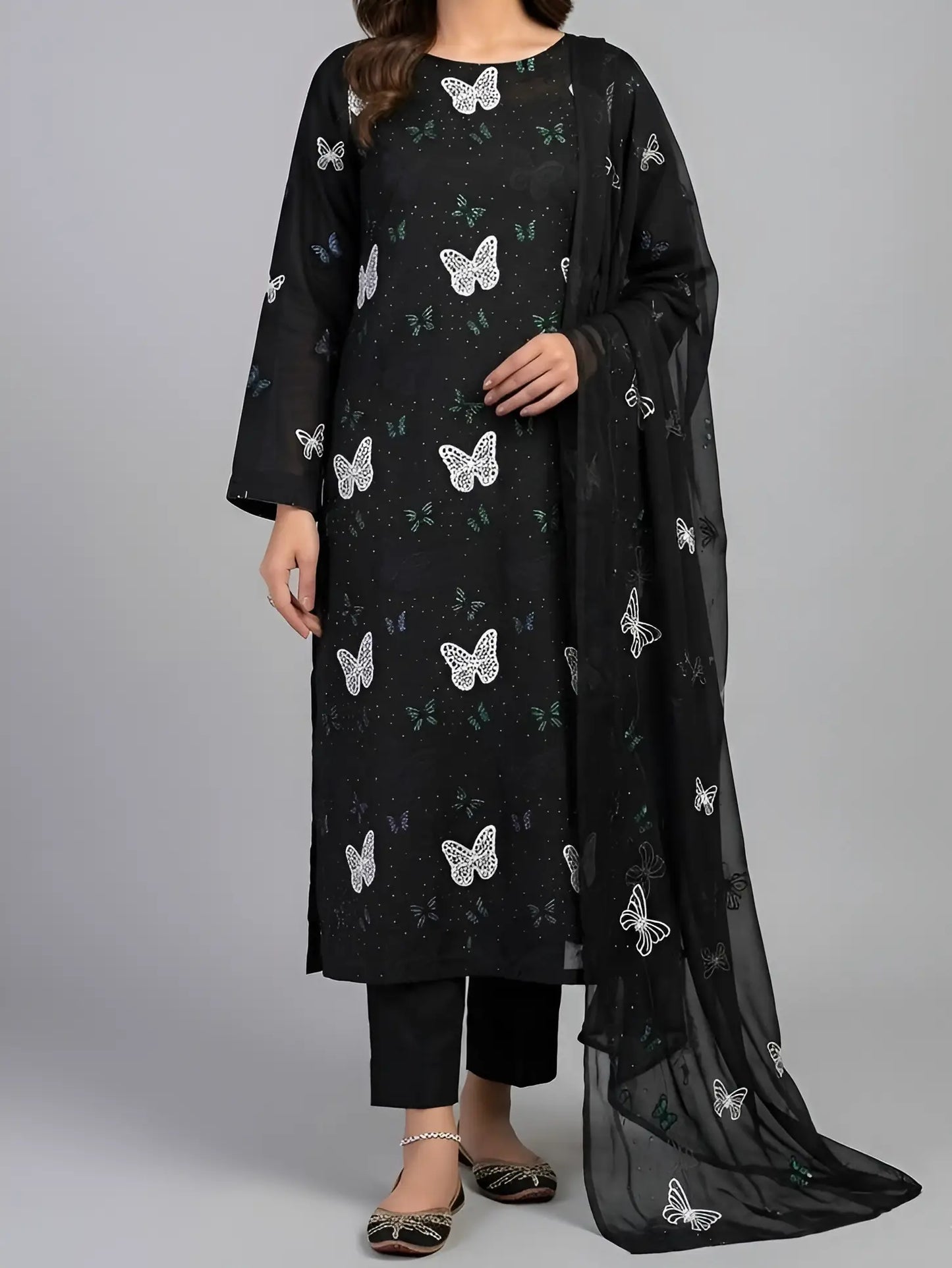 3PC PURE LAWN HEAVY. EMBROIDERED
