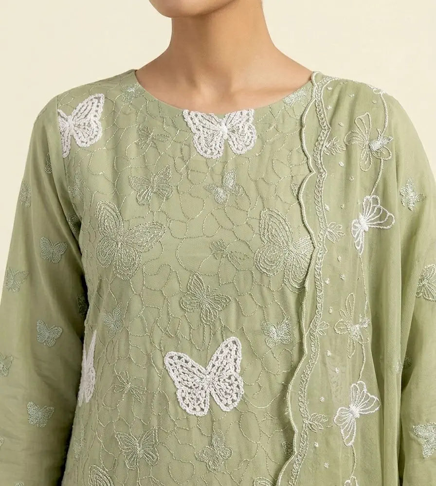 3PC PURE. LAWN .HEAVY EMBROIDERED