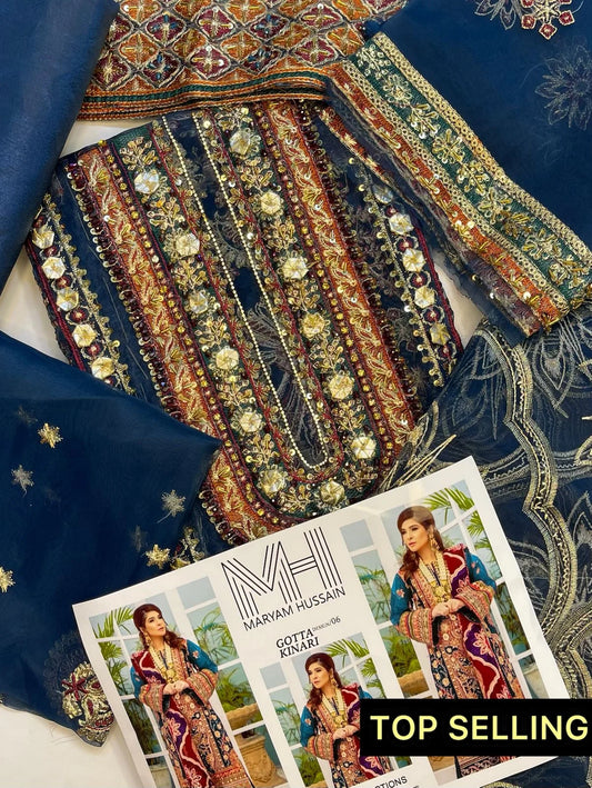 4PC ZINC BRANDED FANCY SUIT FULLY EMBROIDERED WORK