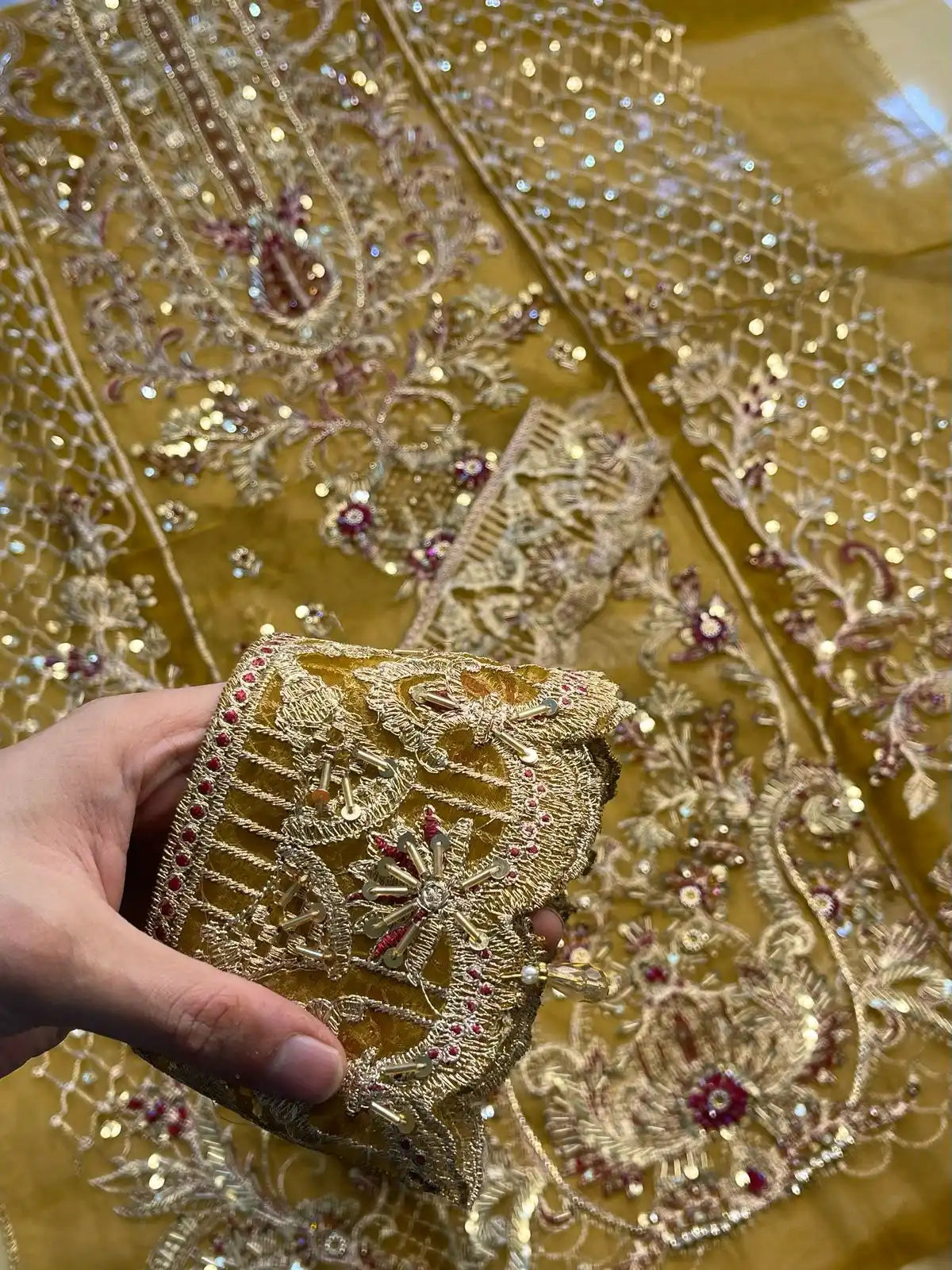 4PC MEHNDI FANCY HEAVY EMBROIDERY WORK PREMIUM STUFF