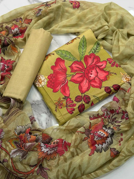 3PC LUXURY LAWN PRINTED