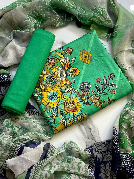 3PC LUXURY LAWN PRINTED