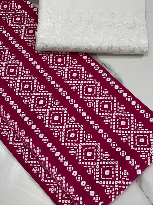 2PC PURE LAWN WITH CHICKEN KAARI TROUSER