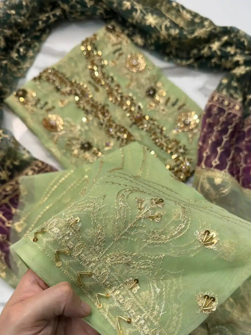 4PC PISTA FANCY HEAVY EMBROIDERY WORK