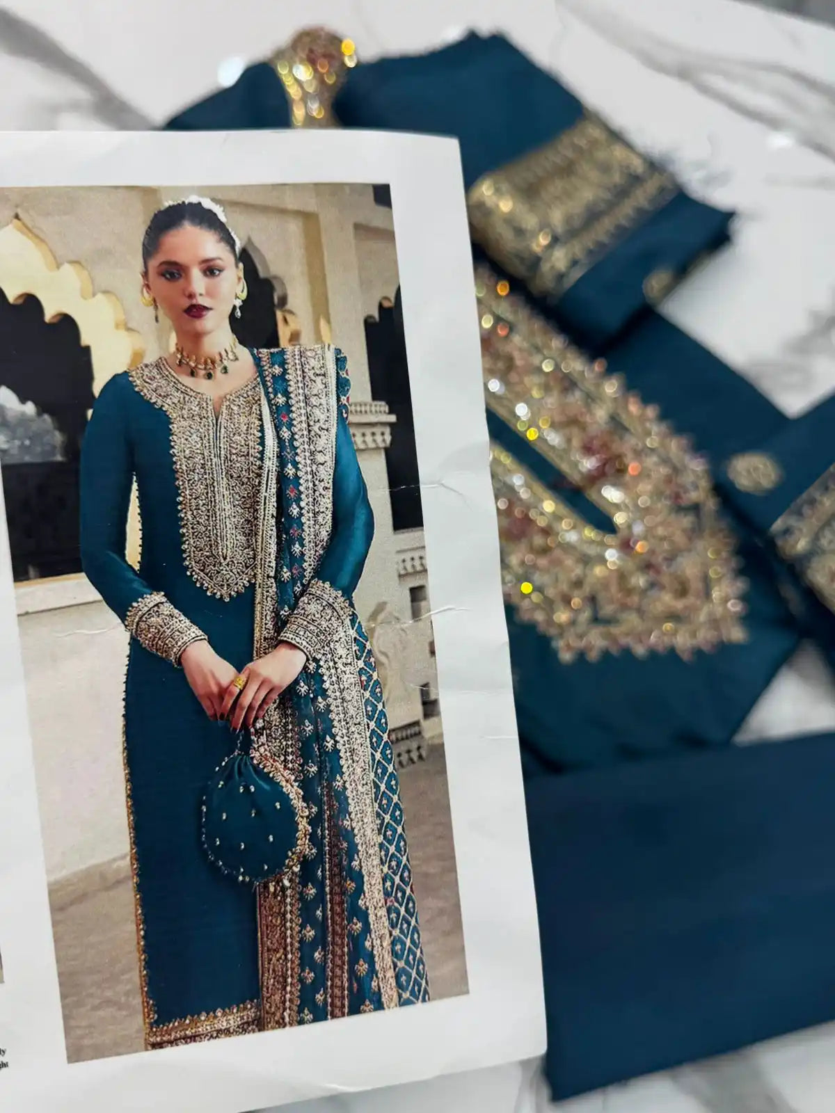 4PC RAW SILK FANCY SUIT FULLY EMBROIDERED WORK