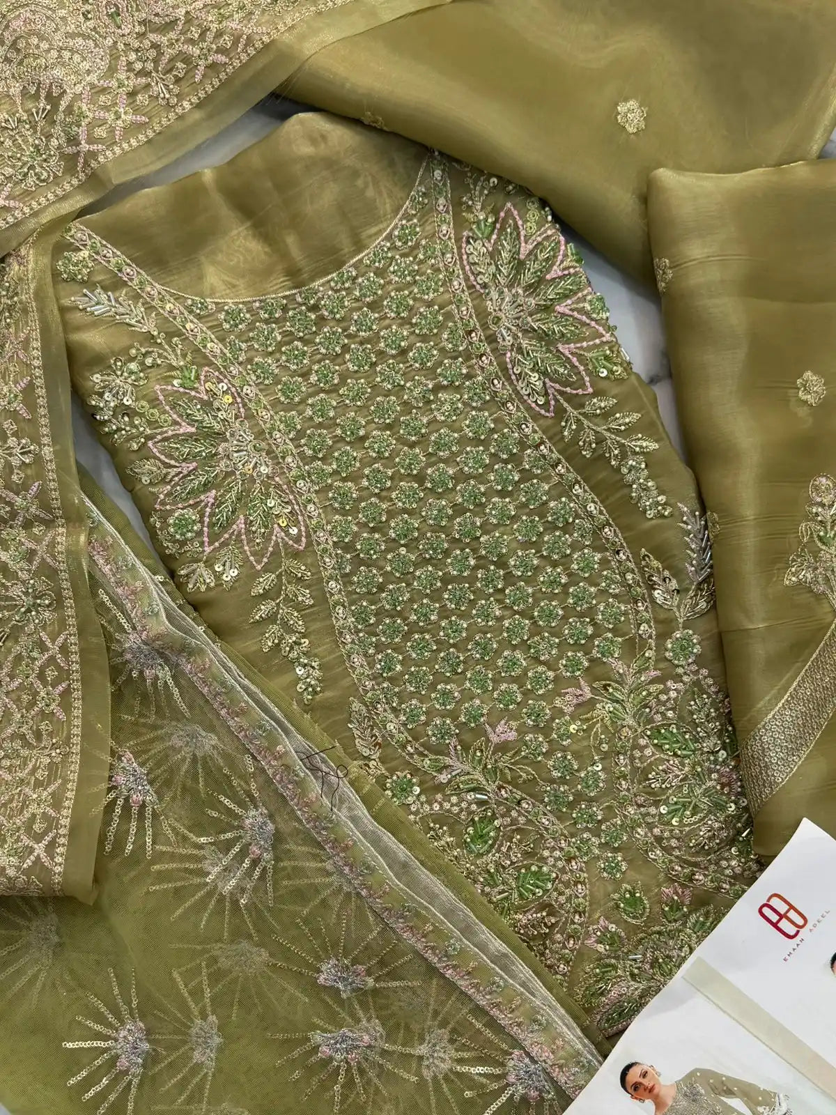 4PC SHEESHA SILK FANCY HEAVY EMBROIDERY WORK