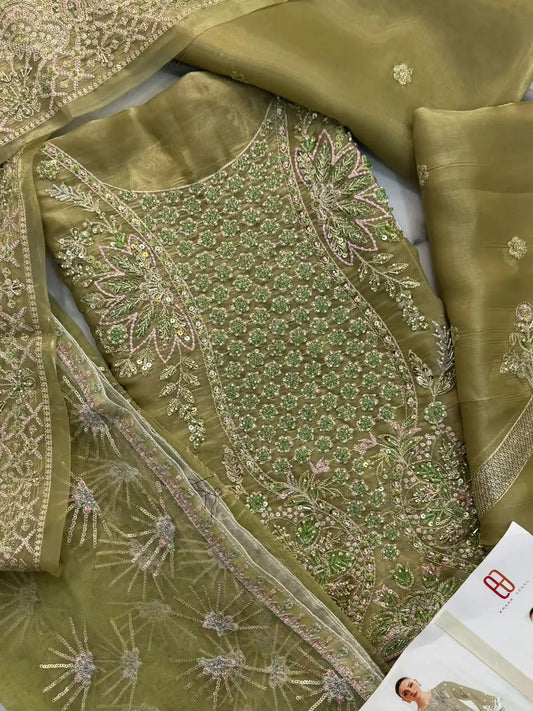 4PC SHEESHA SILK FANCY HEAVY EMBROIDERY WORK