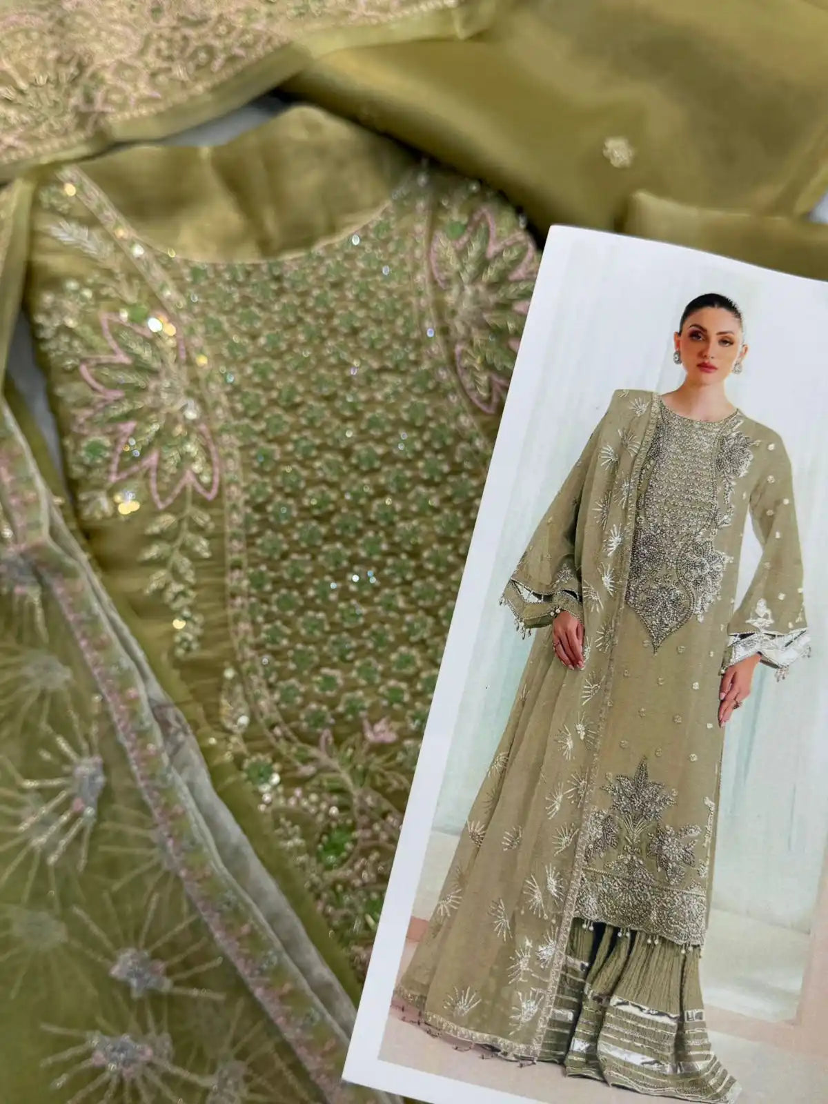 4PC SHEESHA SILK FANCY HEAVY EMBROIDERY WORK