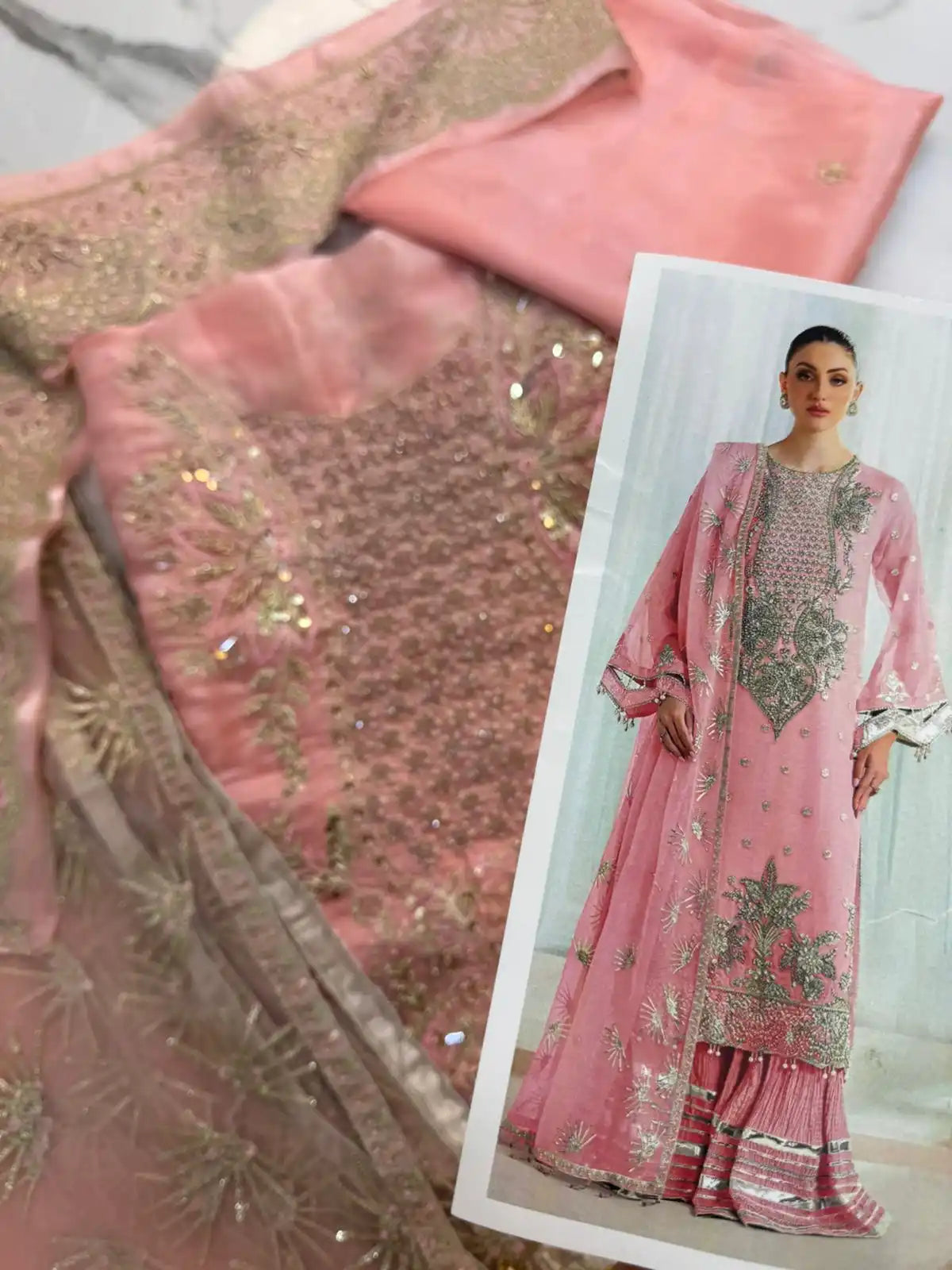 4PC SHEESHA SILK FANCY HEAVY EMBROIDERY WORK