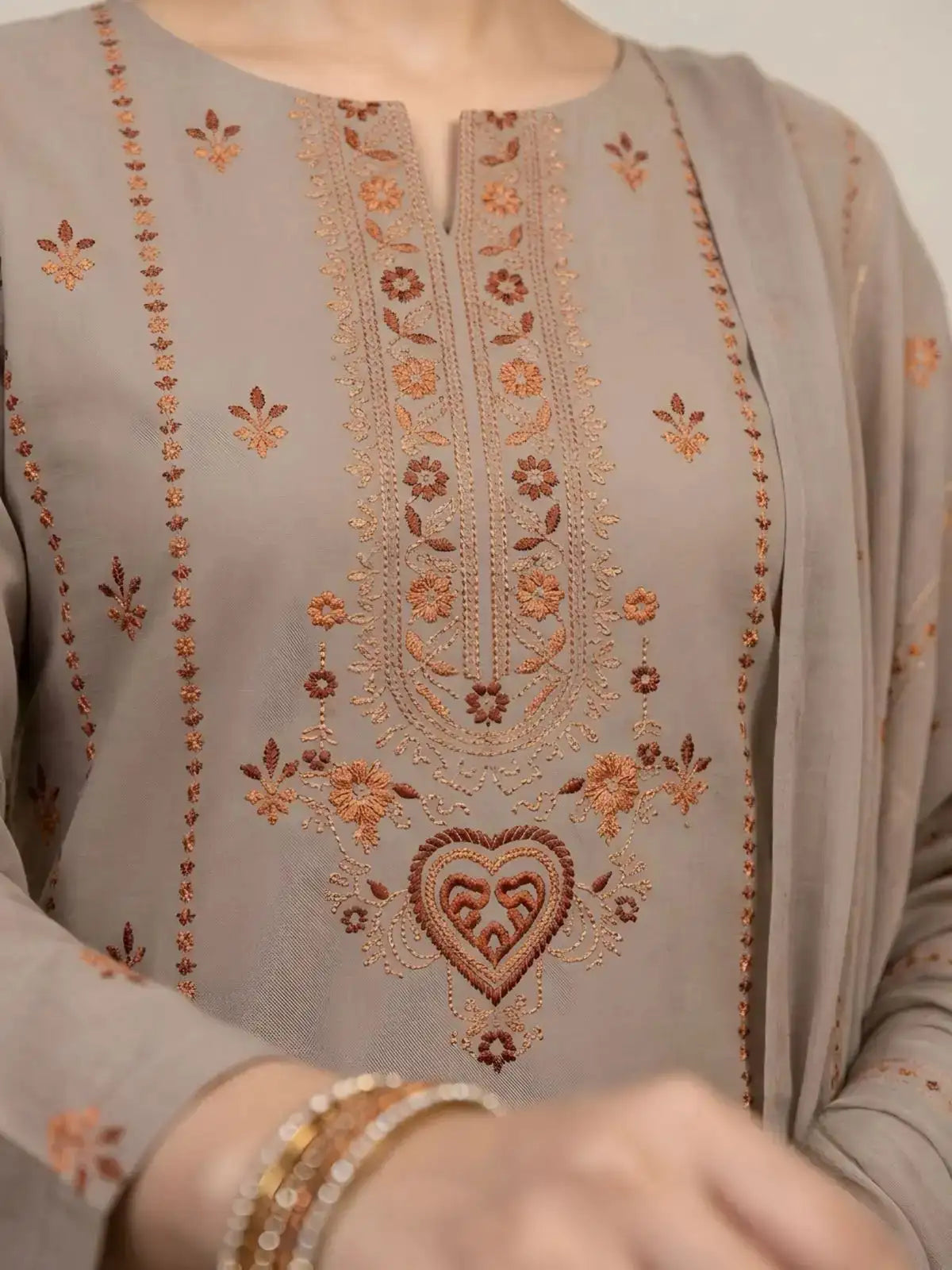 3PC PURE. LAWN .HEAVY EMBROIDERED